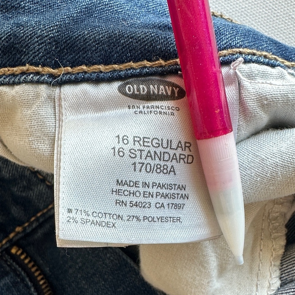 Old Navy Rockstar Mid Rise Cropped Jeans Dark Wash Skinny Ankle Sz 16 - Picture 3 of 11